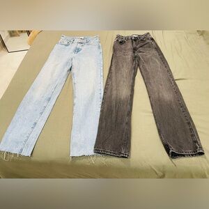 Women’s Zara jeans bundle, 2 pairs premium denim. Blue & black size 2 US/ 34 EU